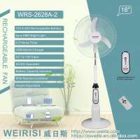 High Quality Solar Rechargeable Standing Fan with DC Socket (WRS-2628A)